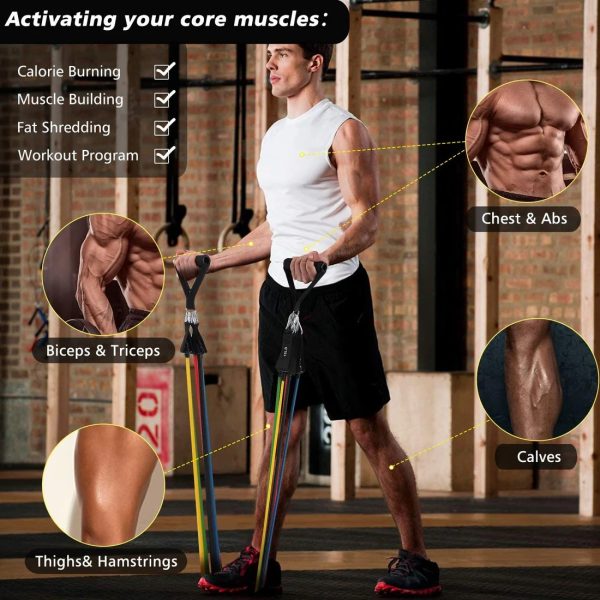 11 Piece Power Resistance Band Set Linovyn