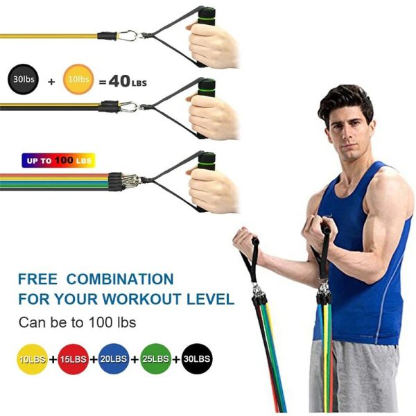 11 Piece Power Resistance Band Set Linovyn