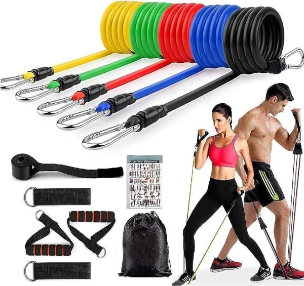 11 Piece Power Resistance Band Set Linovyn