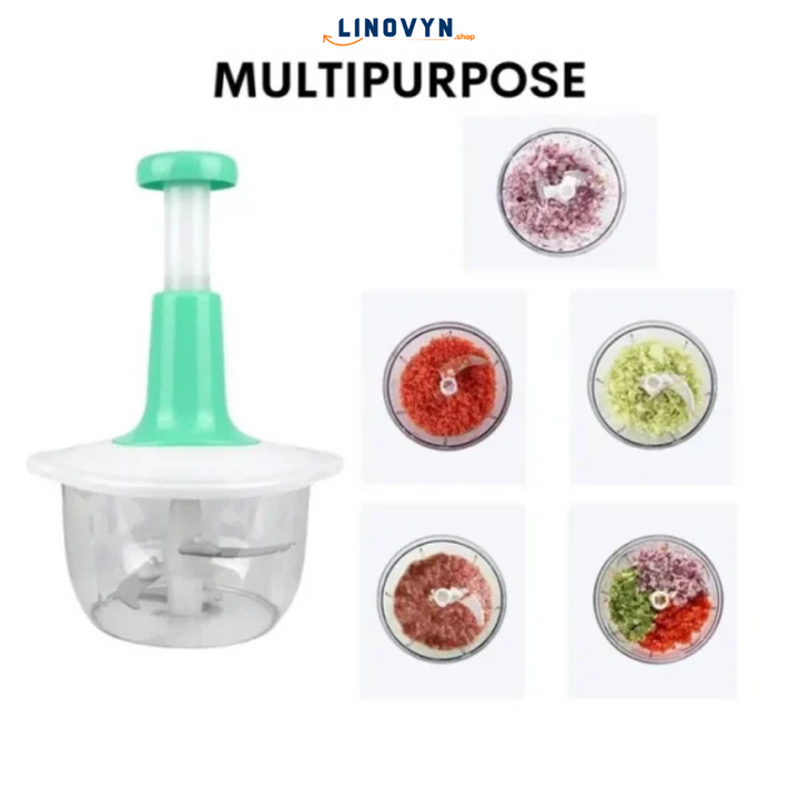 Manual Hand Push Multifunctional Chopper, Grinder and Grater Linovyn