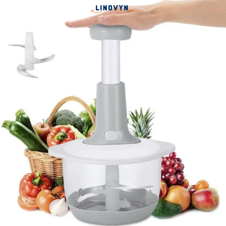 Manual Hand Push Multifunctional Chopper, Grinder and Grater Linovyn