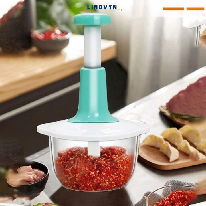 Manual Hand Push Multifunctional Chopper, Grinder and Grater Linovyn