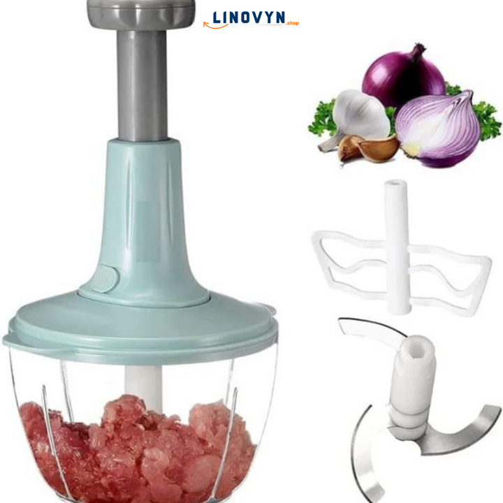 Manual Hand Push Multifunctional Chopper, Grinder and Grater Linovyn