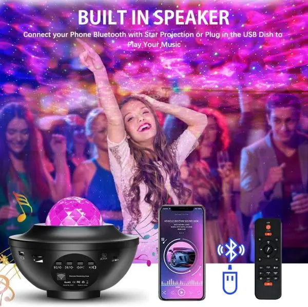 Galaxy Star Light Projector. (double Speaker) Linovyn