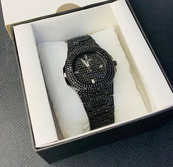 Premium Black Stone Watch Linovyn