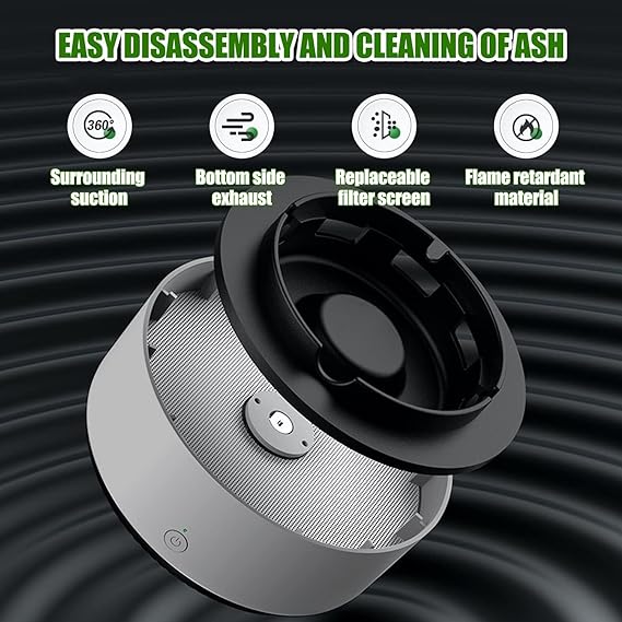 2-in-1 Air Purifier Quiet Ashtray Linovyn